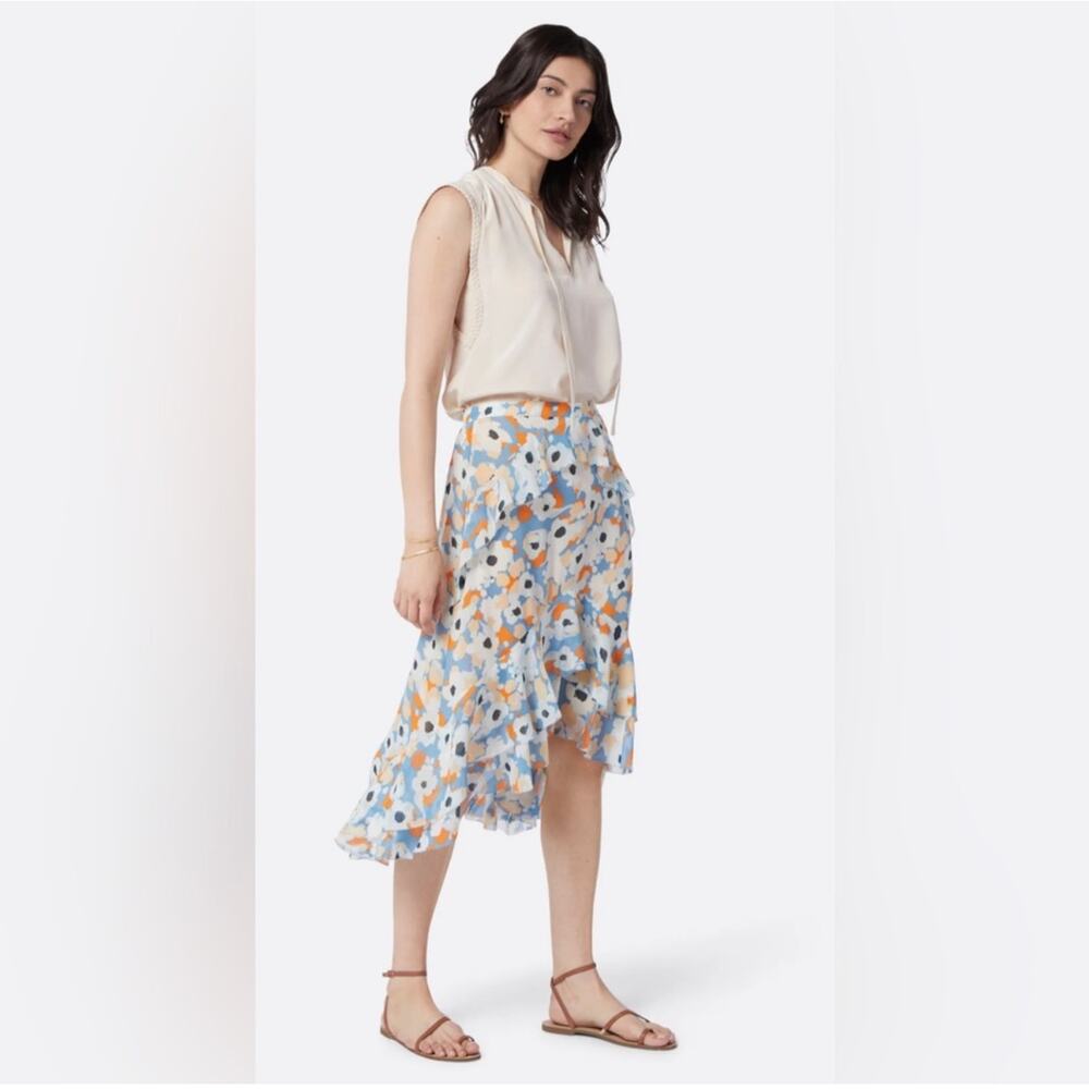 Joie Brigida Floral Tiered Midi Silk Skirt Size 8 New With Tags Business Casual